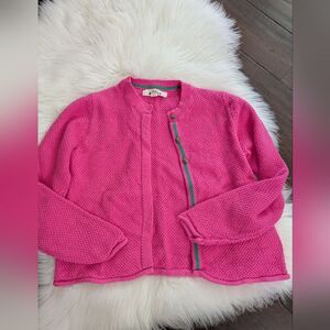 Girls Mini Boden Everyday Cotton Cardigan Sweater Hot Pink Bright 11-12y